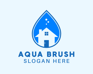 House Cleaning Droplet logo design