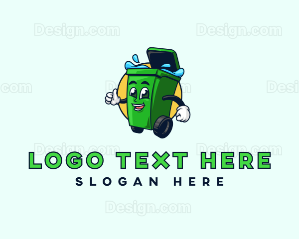 Garbage Bin Mascot Logo