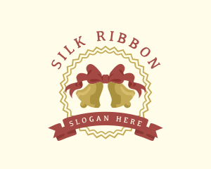 Christmas Bell Ribbon logo design