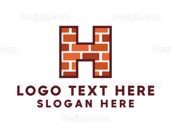 Builder Brick Letter H Logo