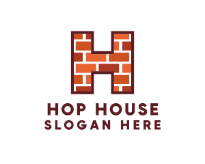 Builder Brick Letter H logo design