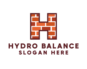 Builder Brick Letter H logo design