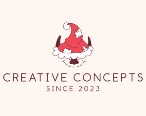 Santa Elf Christmas logo design