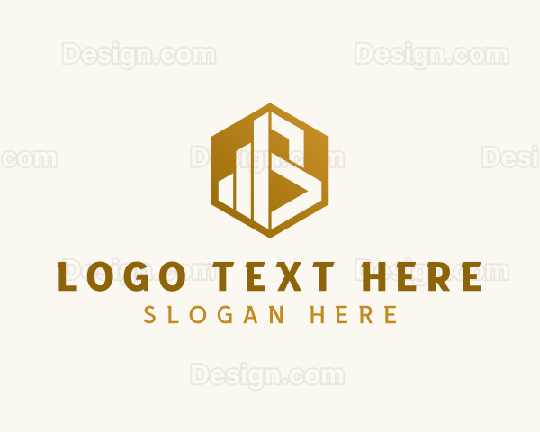 Hexagon Graph Letter B Logo