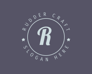 Script Round Badge logo design