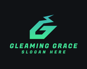 Electric Power Letter G Lightning logo design