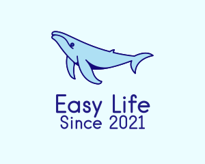 Blue Humpback Whale  logo design