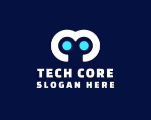 Robot Eyes Tech  logo design