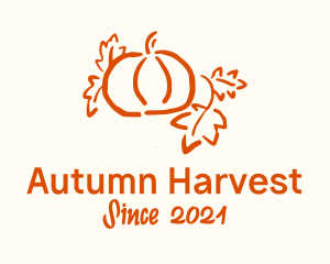 Autumn Leaf Pumpkin logo design