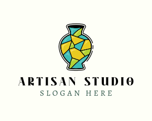 Mosaic Vase Decoration logo design