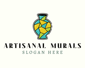 Mosaic Vase Decoration logo design