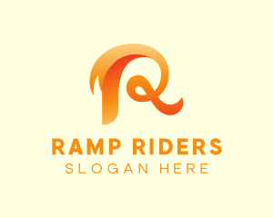 Fancy Orange Letter R logo design