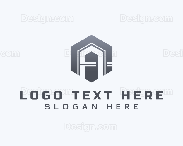 Hexagon Geometry Letter A Logo