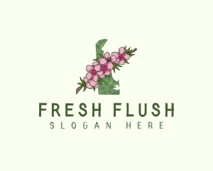 Delaware Peach Blossom Flower Logo