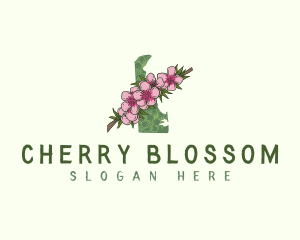 Delaware Peach Blossom Flower logo design