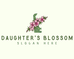 Delaware Peach Blossom Flower logo design