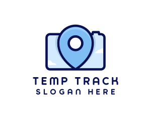 Location Pin Camera logo design