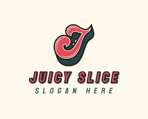 Retro Apparel Cursive Letter J logo design