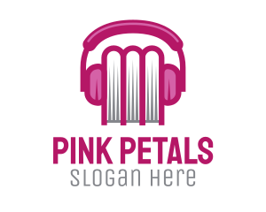 Pink Book Headphones logo design