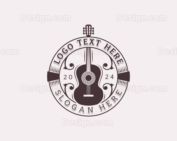 Acoustic Guitar Country Music Logo