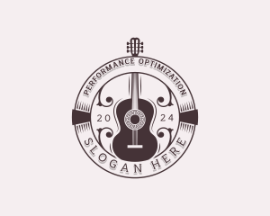 Acoustic Guitar Country Music logo design