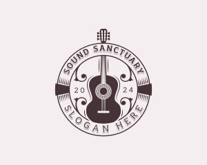 Acoustic Guitar Country Music logo design