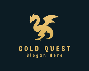 Gold Medieval Dragon logo design