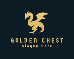 Gold Medieval Dragon logo design