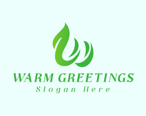 Natural Green Letter W  logo design