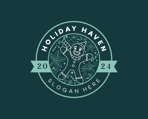 Holiday Gingerbread Man logo design