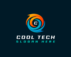 Heating Cooling Ventilation logo design