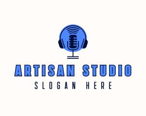 Recording Studio Microphone logo design