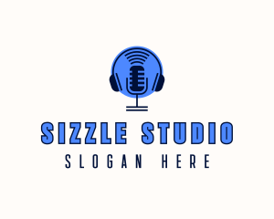 Recording Studio Microphone logo design