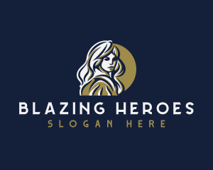 Lady Warrior Hero logo design