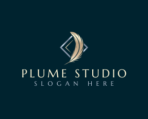 Feather Quill Plume logo design