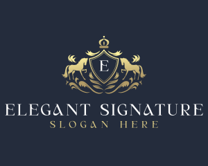 Elegant Horse Shield logo design