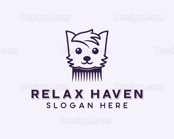 Dog Pet Comb Logo