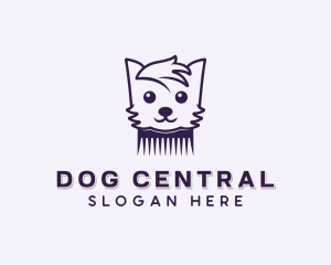 Dog Pet Comb logo design