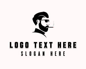 Cigarette Hipster Barbershop logo