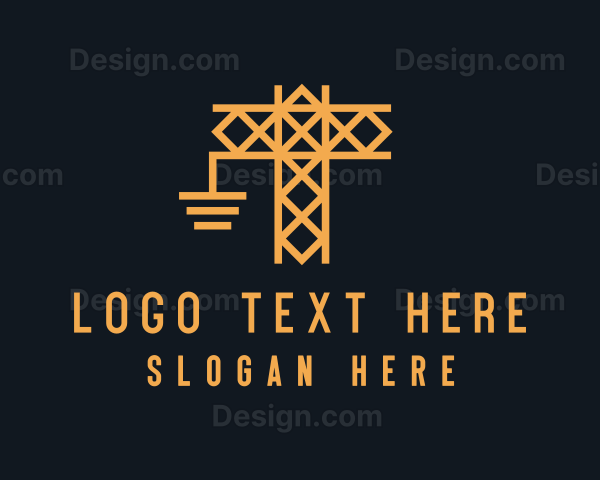 Construction Crane Scaffolding Logo