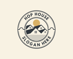 Town Houses Roofing logo design