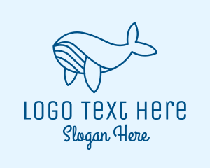 Blue Sperm Whale  logo design