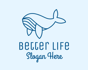 Blue Sperm Whale  logo design