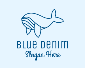 Blue Sperm Whale  logo design