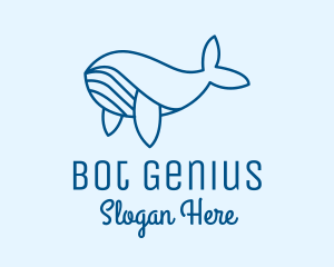 Blue Sperm Whale  logo design