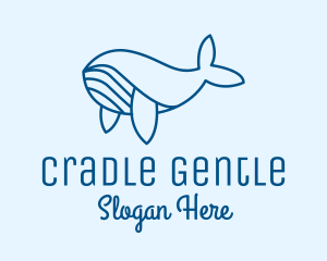 Blue Sperm Whale  logo design