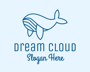 Blue Sperm Whale  logo design