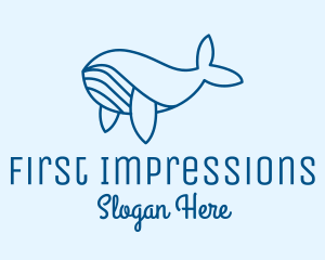 Blue Sperm Whale  logo design