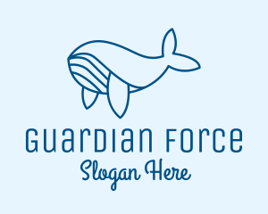 Blue Sperm Whale  logo design