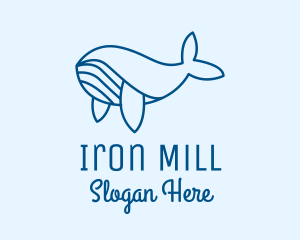 Blue Sperm Whale  logo design